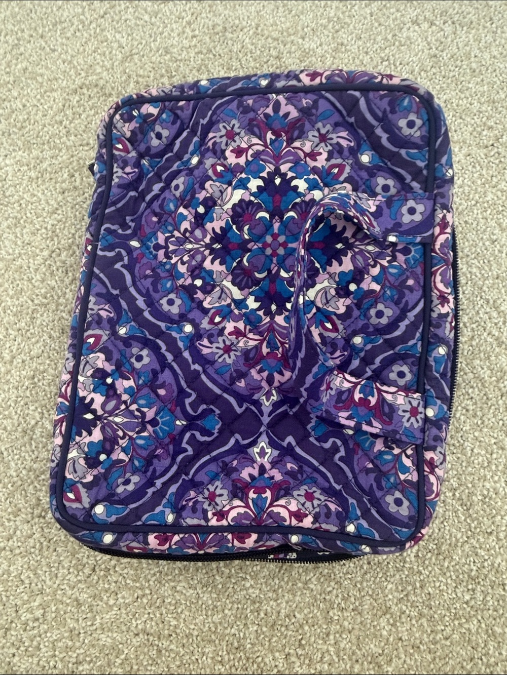 Vera Bradley Purple Floral Quilted Cosmetic Case